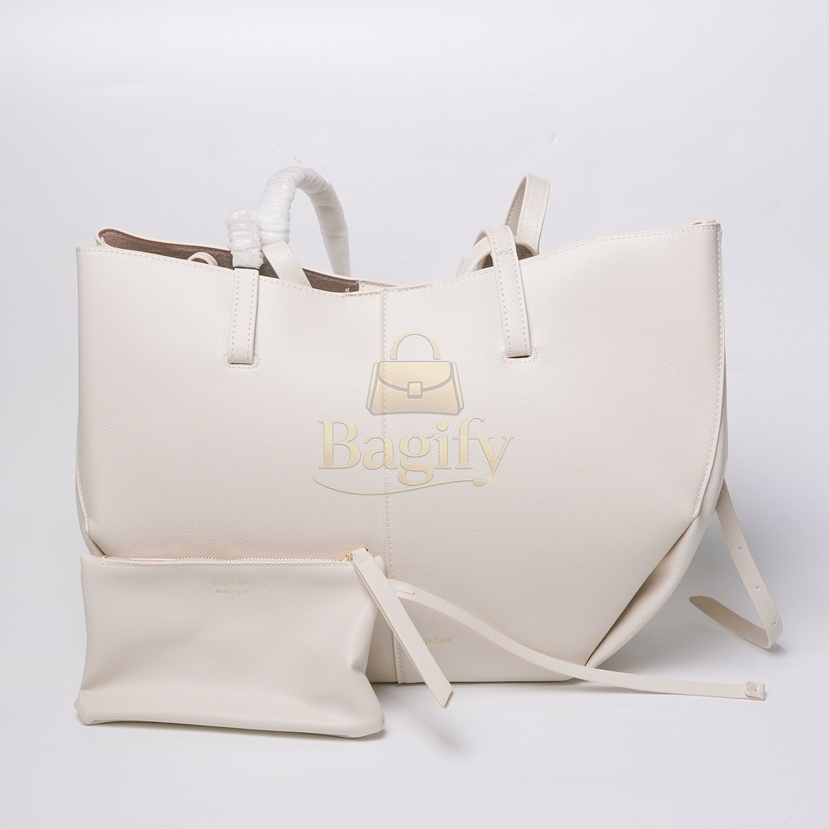 Polène Cyme Mini textured tote bag