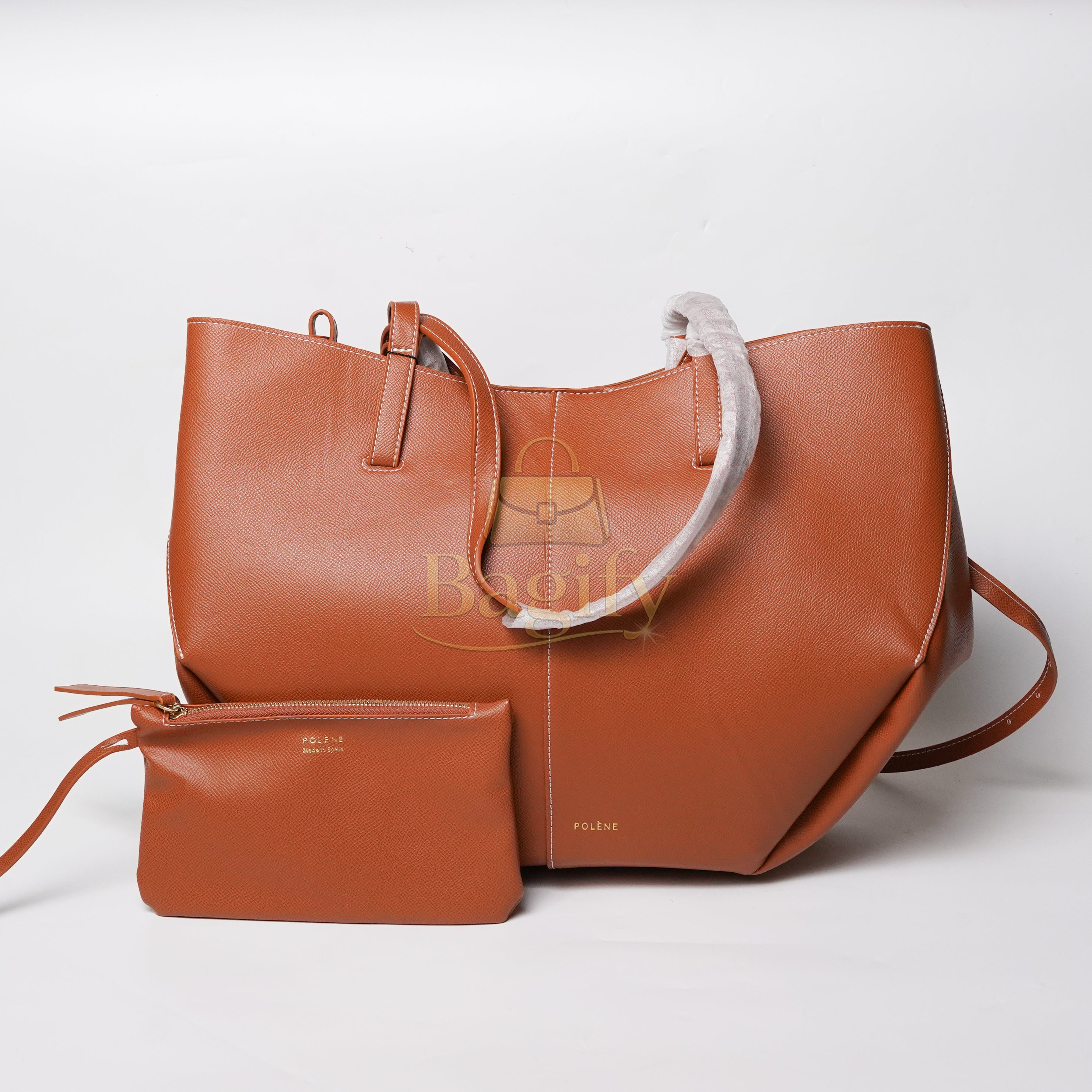 Polène Cyme Mini textured tote bag