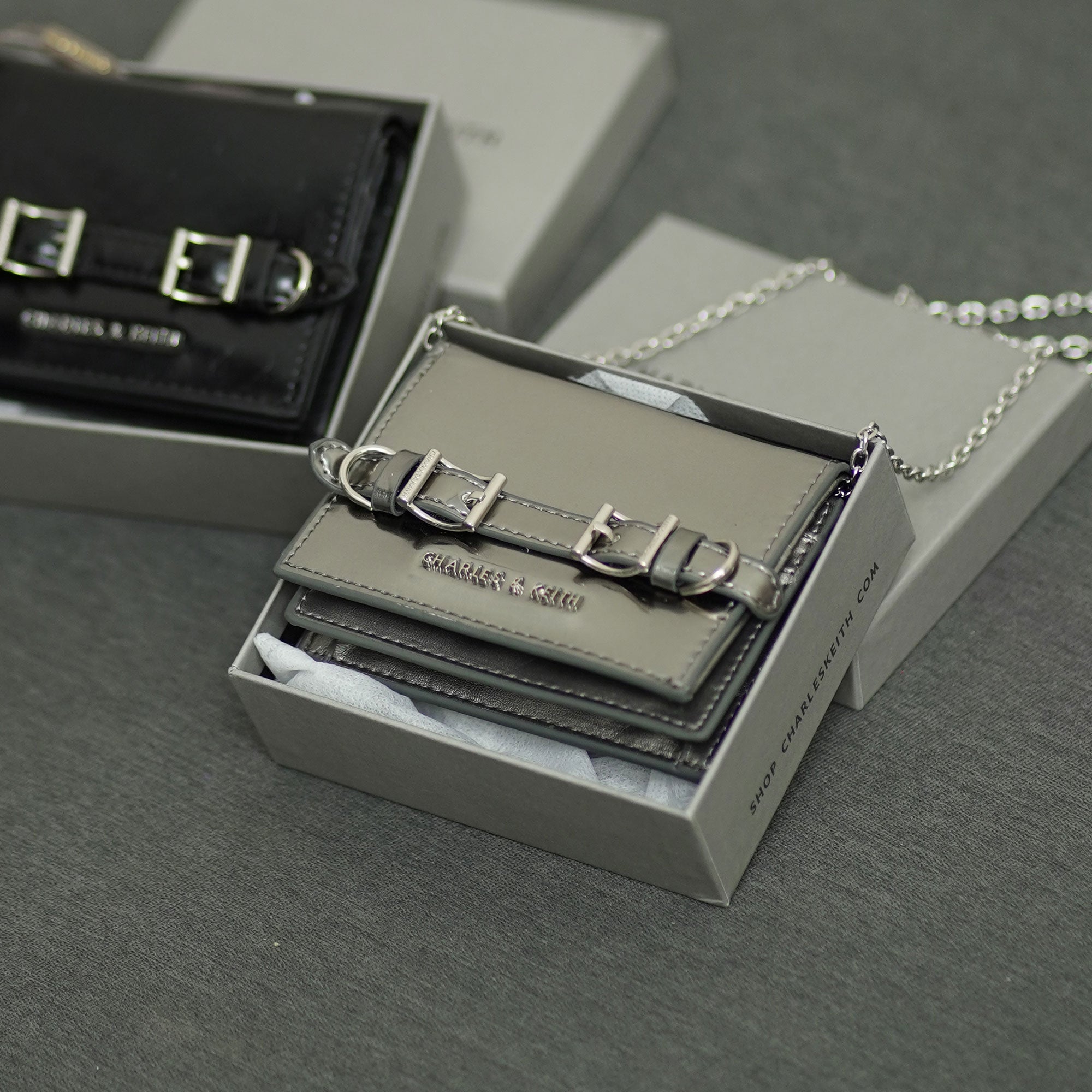 Sloane Metallic Chain-Handle Wallet